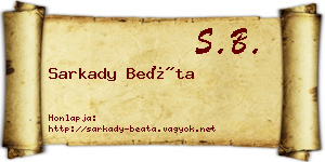 Sarkady Beáta névjegykártya