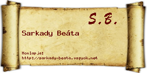 Sarkady Beáta névjegykártya