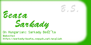 beata sarkady business card